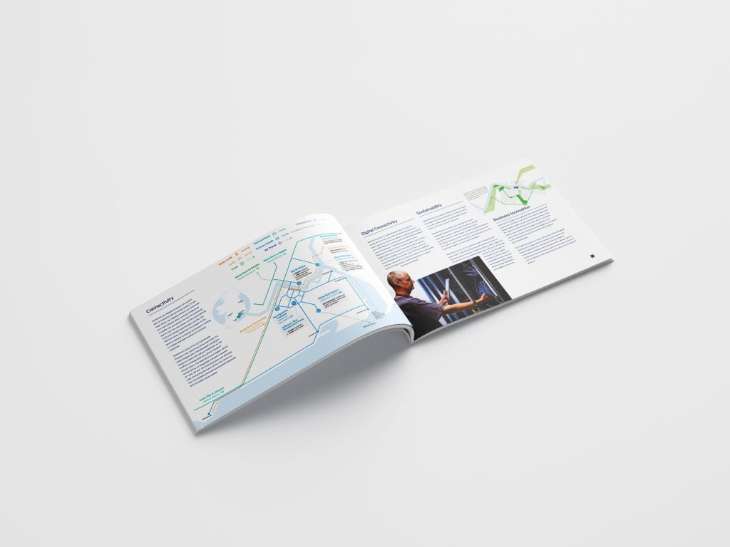 Waterford Investment brochure layout mockup of infographic map