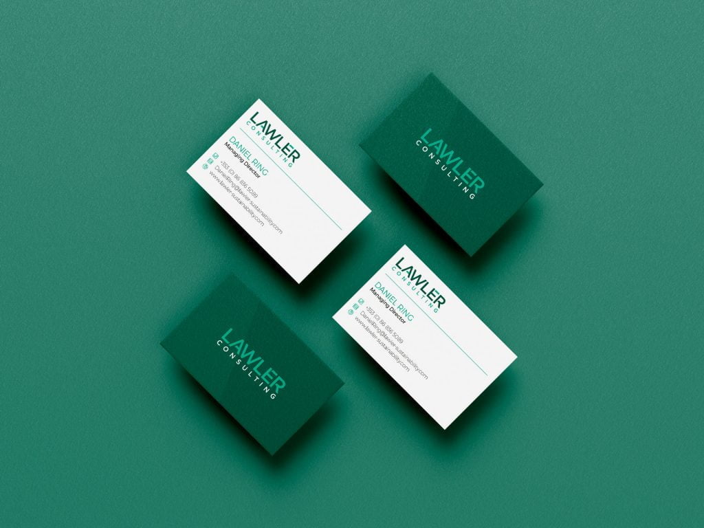 Lawler Consulting business card mockup